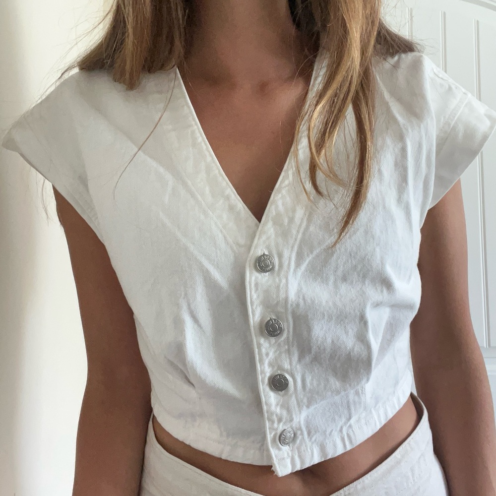 Madewell Denim Cap Sleeve Top